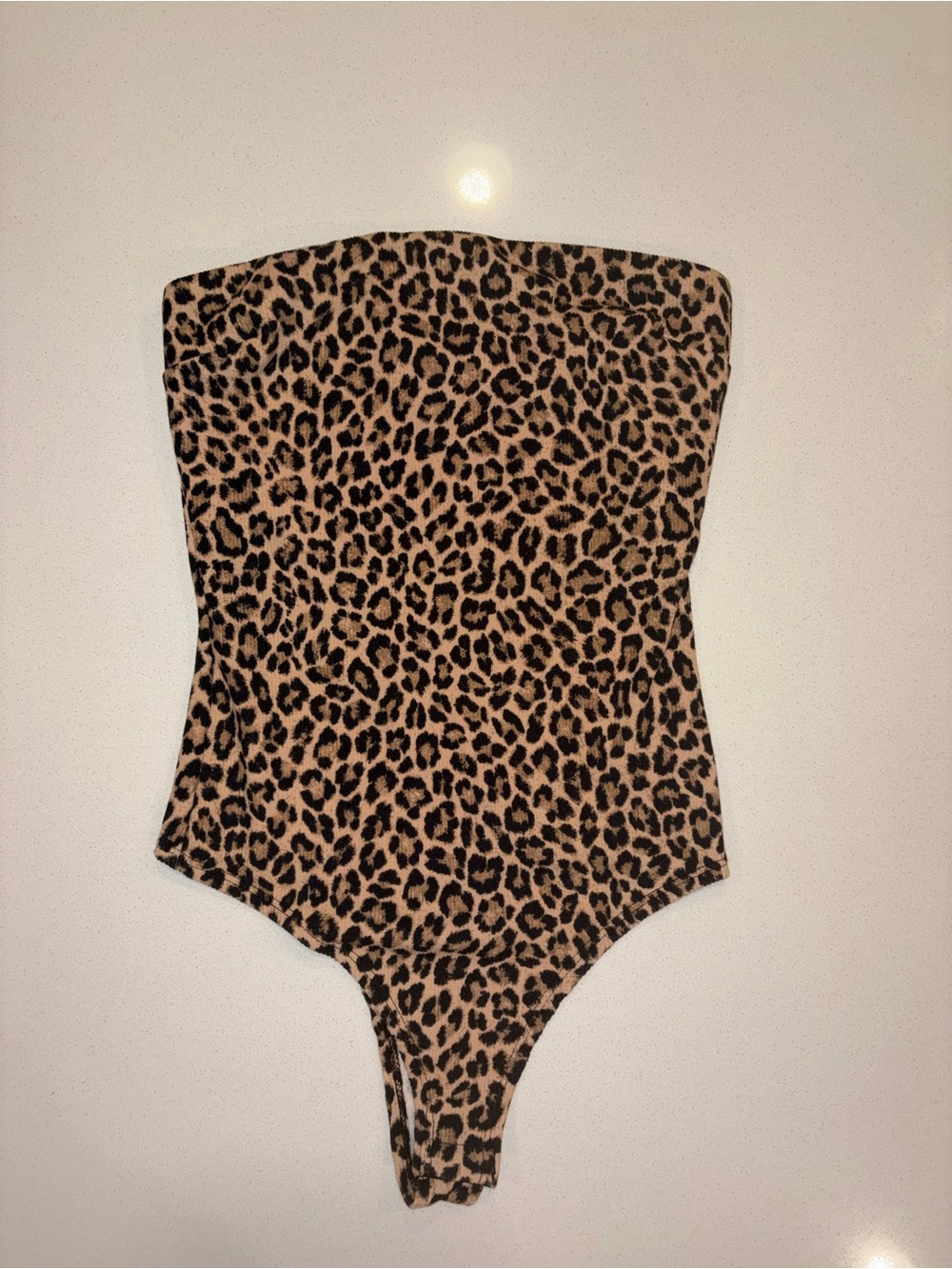 Gaze Leopard Print Strapless Bodysuit